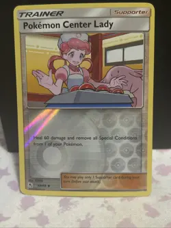 Pokemon TCG Pokemon Center Lady 64/68 Hidden Fates Uncommon Reverse Holo - Image 1