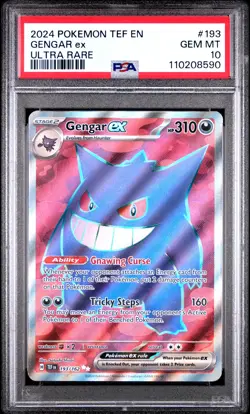 2024 POKEMON TEF EN-TEMPORAL FORCES ULTRA RARE #193 GENGAR EX PSA 10 - Image 1
