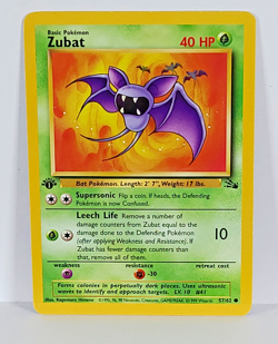 Zubat 57/62 1st Edition Fossil Set Pokemon TCG WOTC 1999 LP - Image 1