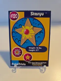 Pokemon Burger King PokeTrivia Perforated Staryu #120 - Image 1