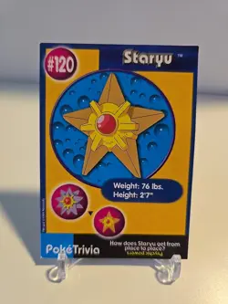 Pokemon Burger King PokeTrivia Non-perforated Staryu #120 - Image 1