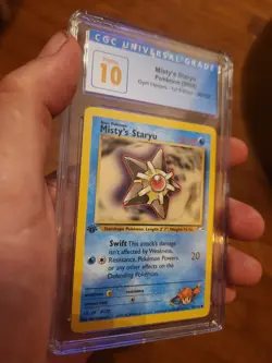 (POP 8) CGC 10 PRISTINE Pokemon Gym Heroes 1st Edition Misty's Staryu 90/132 - Image 1