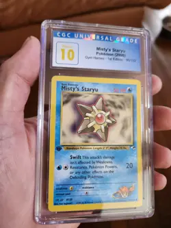 (POP 8) CGC 10 PRISTINE Pokemon Gym Heroes 1st Edition Misty's Staryu 90/132 - Image 5