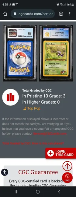 (POP 3) CGC 10 2000 Pokemon Gym Challenge 1st Edition Koga's Ekans 77/132 - Image 4