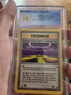 (POP 1) CGC 10 PRISTINE Pokemon Challenge 122/132 SAFFRON CITY GYM 1st Edition - Image 2