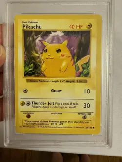 1999 Pokemon Game Shadowless Red Cheeks Pikachu Base Set 58/102 - PSA 7 NM WOTC - Image 3