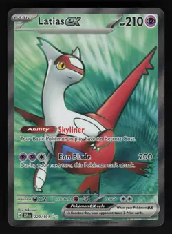 Latias ex 220/191 SV08: Surging Sparks Ultra Rare Pokemon TCG Card NM - Image 1