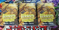 3x Dragon Shield Japanese Matte Orange 60ct Size Sleeves YUGIOH VANGUARD - Image 1