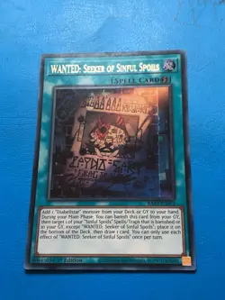 YUGIOH Ultra Rare WANTED: Seeker Of Sinful Spoils RA03-EN074 1st Edition - Image 1