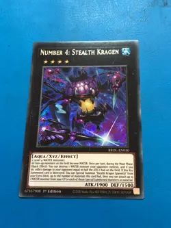 YUGIOH Secret Rare Number 4: Stealth Kragen BROL-EN030 1st Edition - Image 1