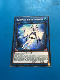 YUGIOH Secret Rare Yuki-Onna, The Ice Mayakashi HISU-EN037 1st Edition - Image 1