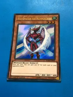 YUGIOH Ultra Rare Neo-Spacian Air Hummingbird BLRR-EN050 1st Edition - Image 1