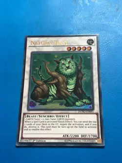 YUGIOH Ultra Rare Naturia Beast DUPO-EN091 1st Edition - Image 1