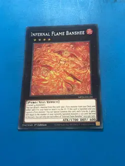 YUGIOH Secret Rare Infernal Flame Banshee MP24-EN120 1st Edition PLAYED - Image 1