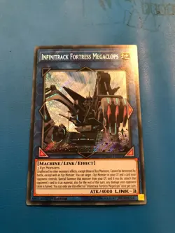 YUGIOH Secret Rare Infinitrack Fortress Megaclops INCH-EN011 1st Edition - Image 1