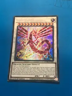 YUGIOH Secret Rare Crimson Dragon DUNE-EN038 1st Edition - Image 1