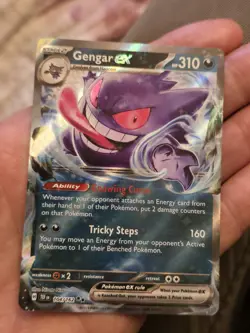 Pokemon TCG Card Gengar ex 104/162 Temporal Forces Double Rare Holo NM - Image 2