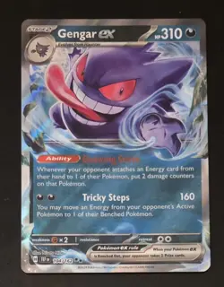 Pokemon TCG Gengar EX Double Rare Holo Card 104/162 Temporal Forces - Image 1