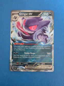 Pokemon TCG Gengar EX Double Rare Holo Card 104/162 Temporal Forces - Image 1