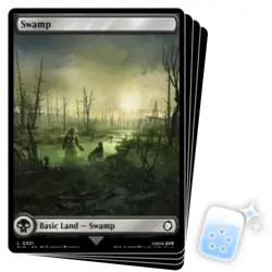 SWAMP (FULL ART)(321) X4 Universes Beyond: Fallout Magic MTG MINT CARD - Image 1