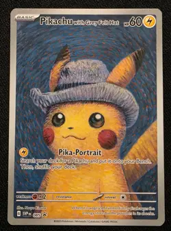 Pikachu with Grey Felt Hat 085 Sv: Scarlet & Violet Promo Cards Regular Damaged - Image 1