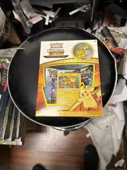 See Photos!! Pokemon Pikachu TCG Shining Legends Pin Collection Box Sealed - Image 1