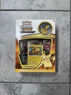 Pokemon TCG Shining Legends Pikachu Pin Collection New SEALED Box - Image 1