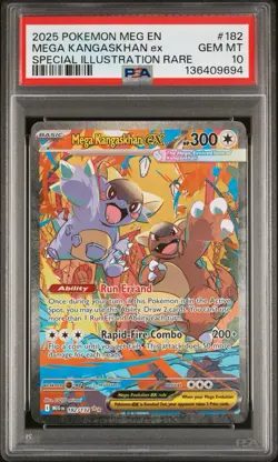 Pokemon TCG Mega Kangaskhan EX Mega Evolution Card 182/132 Psa 10 - Image 1