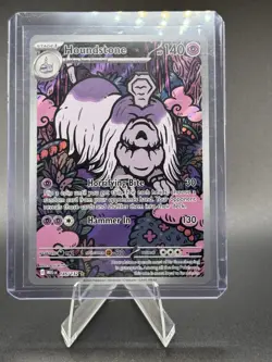 Pokemon TCG Houndstone 145/132 Me01: Mega Evolution Holo Illustration Rare Mint - Image 1
