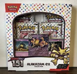Pokemon TCG Scarlet and Violet - 151 Alakazam ex Collection Box - 4 Packs 820650855269 - Image 1