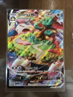 Pokemon TCG Snorlax VMAX Holo Ultra Rare Sword & Shield Base Set 142/202 NM - Image 1