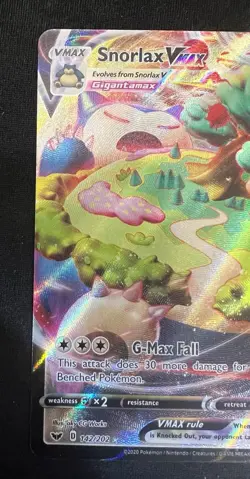 Pokemon TCG Snorlax VMAX 142/202 Sword & Shield Base Set - NM - Image 5