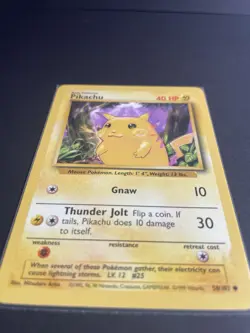 Pokemon Pikachu 058/102 Base Set Regular English 1999 Common Card - Image 2