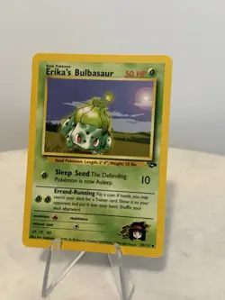 2000 Erika's Bulbasaur 39/132 Gym Challenge Non Holo Vintage Pokemon Card WOTC - Image 1