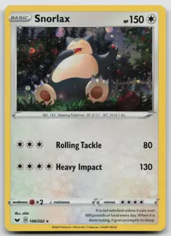 Pokemon Card Snorlax - (Cosmos Holo) Promo Blister Exclusives 140/202 - Image 1