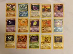 1999 Pokemon - All 1st Edition Non-Holo Rares - Fossil Set 15 Card Lot - WOTC - Image 1