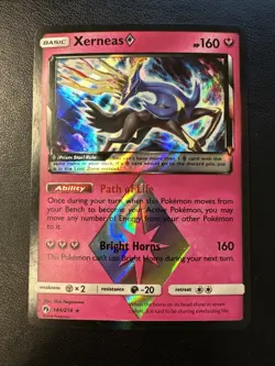Xerneas 144/214 [NM] Sun & Moon - Lost Thunder Holo Rare Pokemon TCG - Image 1