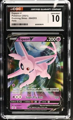 ESPEON V Evolving Skies Holo Rare #064 CGC 10 Pokemon [Nostalgium] - Image 1