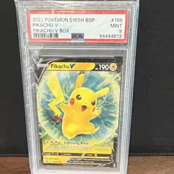 POKEMON PIKACHU V SWSH198 SWSH: SWORD & SHIELD PROMO HOLO ENGLISH PSA 9 190HP - Image 1