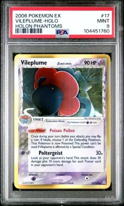 Pokemon Vileplume EX Holon Phantoms Reverse Holo Rare #17 PSA 9 Mint 17/110 - Image 1