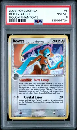 2006 POKEMON EX HOLON PHANTOMS #5 DEOXYS-HOLO PSA 8 - Image 1