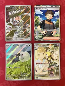 Pokemon Journey Together Full Art Lot! Ribombee, Wooooo, Brock’s, Swinub! - Image 1