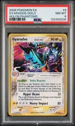 2006 POKEMON EX HOLON PHANTOMS #8 GYARADOS-HOLO PSA 8 - Image 1