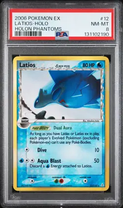 2006 POKEMON EX HOLON PHANTOMS #12 LATIOS-HOLO PSA 8 - Image 1