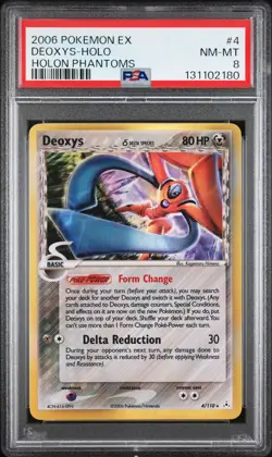2006 POKEMON EX HOLON PHANTOMS #4 DEOXYS-HOLO PSA 8 - Image 1