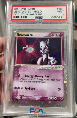 2003 Pokemon Ex Ruby and Sapphire Holo Mewtwo Ex #101 PSA 9 MINT - Image 1