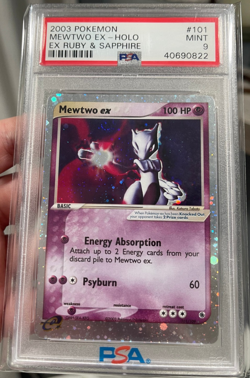 2003 Pokemon Ex Ruby and Sapphire Holo Mewtwo Ex #101 PSA 9 MINT - Image 2
