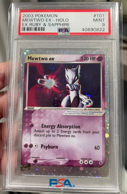 2003 Pokemon Ex Ruby and Sapphire Holo Mewtwo Ex #101 PSA 9 MINT - Image 3