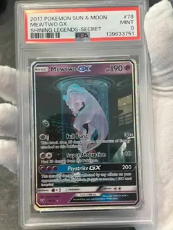 Pokemon TCG Mewtwo GX 78/73 Shining Legends Holo Secret Rare Mewtube PSA 9 - Image 3