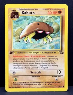 1999 Pokemon TCG Fossil 1st Edition Kabuto #50/62 WOTC - Image 1